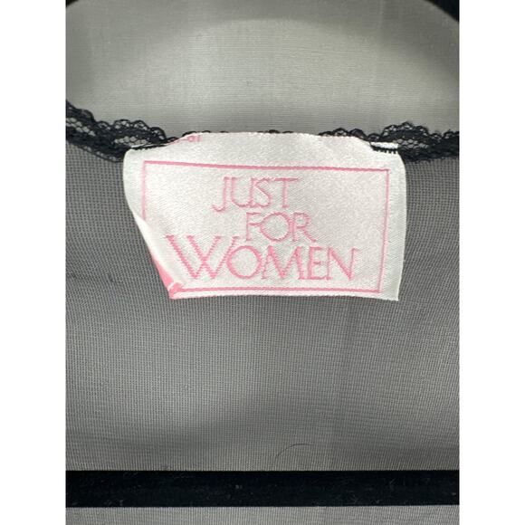 90s Vintage Top Women 1X Black Lace Sheer Open Short Sleeve Whimsigoth Romantic - Picture 4 of 7